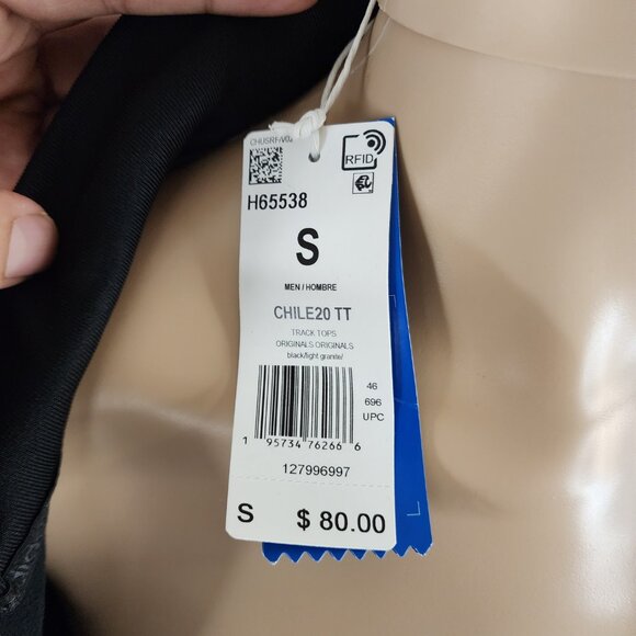 Adidas Original Chile 20 H65538 Track Top Black Jacket New Mens Sz Small - Picture 8 of 12